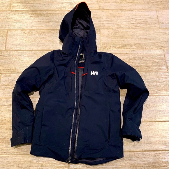 Helly Hansen Alpha Ski Jacket  Coat Youth 12 Navy Ski Winter School Snowboarding - Picture 1 of 10